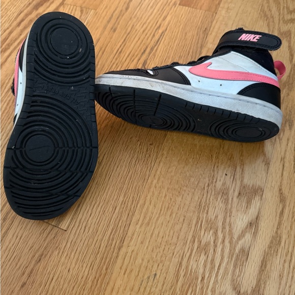 Nike Court Black and Pink Mid top Sneakers with Velcro closure - Picture 11 of 13